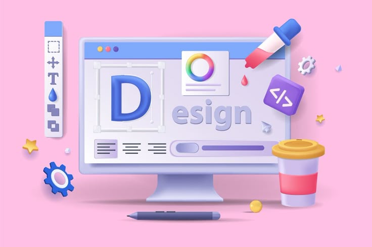 ui ux design 3d illustration